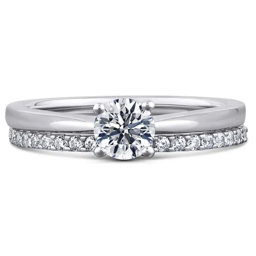 Platinum Diamond Solitaire Bridal Set - Pansy